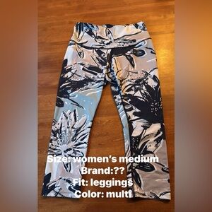 Floral Print Leggings - Medium